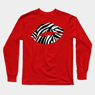 Sexy Wild Zebra Lips cool Animal Print Trendy Graphic gift Long Sleeve T-Shirt